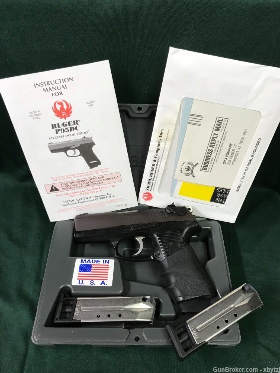 Ruger Model P95DC P-Series Decocker 9mm DA/SA with 2 MAGS & ORIG CASE-img-1