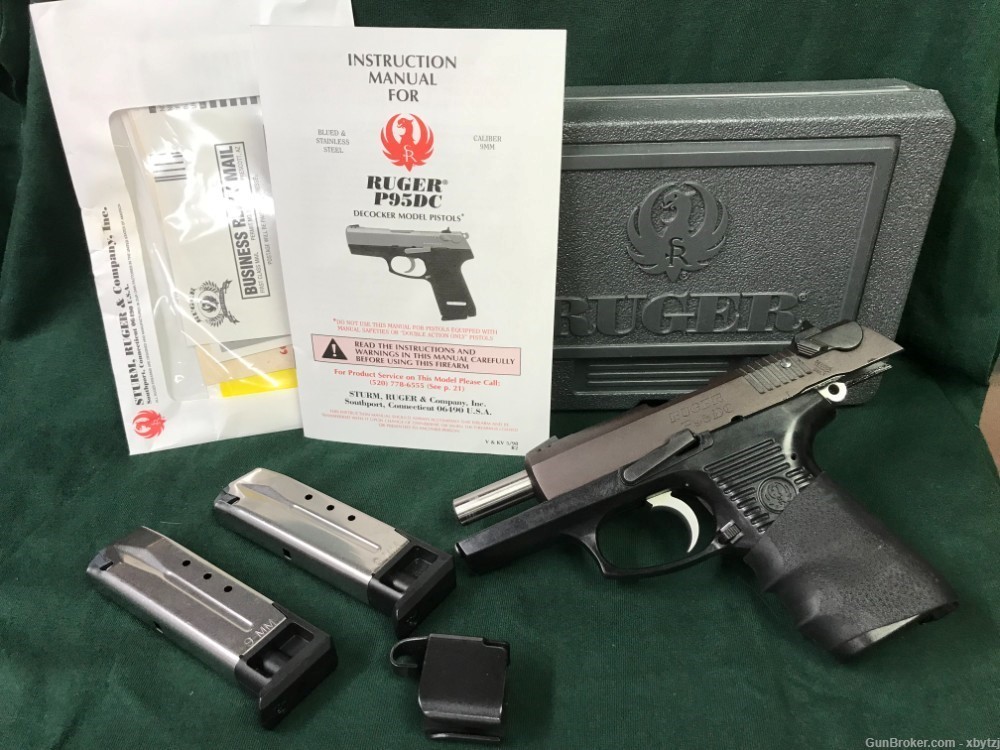 Ruger Model P95DC P-Series Decocker 9mm DA/SA with 2 MAGS & ORIG CASE-img-0