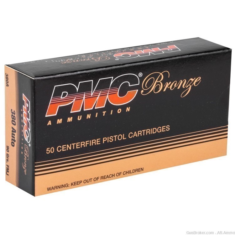 380 ACP 90GR FMJ PMC Bronze Ammo 100rds NO CREDIT CARD FEES ..-img-0