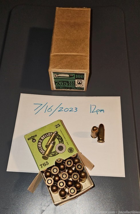 100rds Sellier & Bellot 32acp Steel Core AP 7.65 browning 32 auto-img-0
