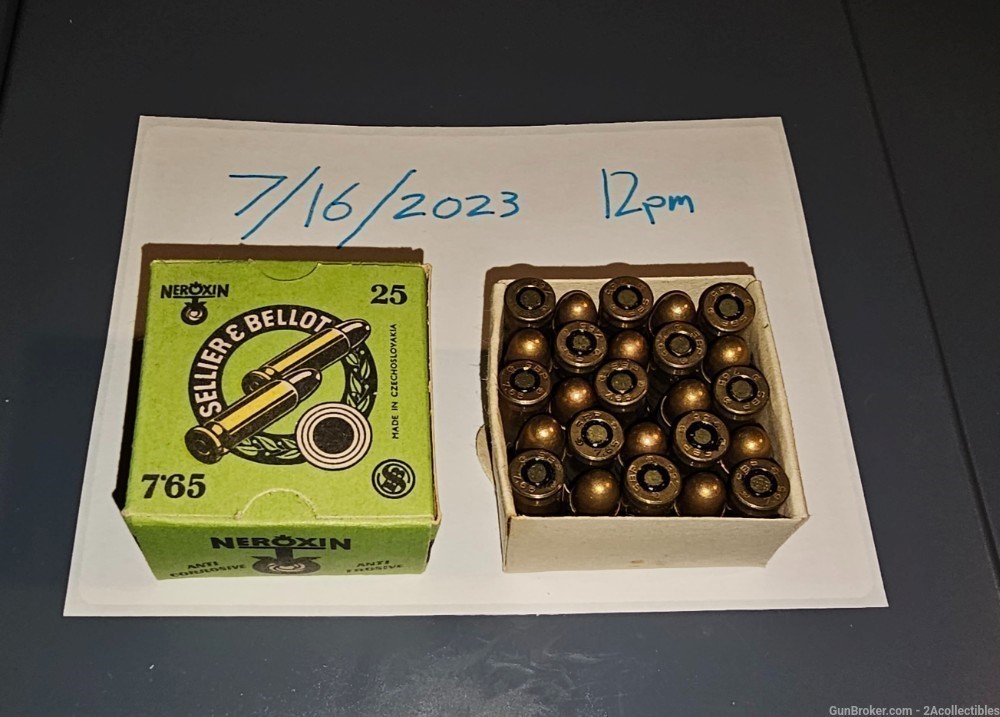100rds Sellier & Bellot 32acp Steel Core AP 7.65 browning 32 auto-img-2