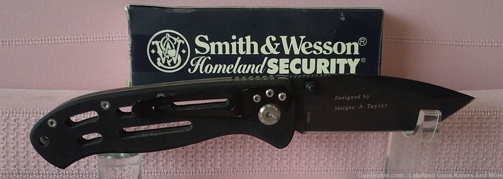 NEW S-&-W Black Handle Titanium Tanto Blade Homeland Security Knife!-img-6