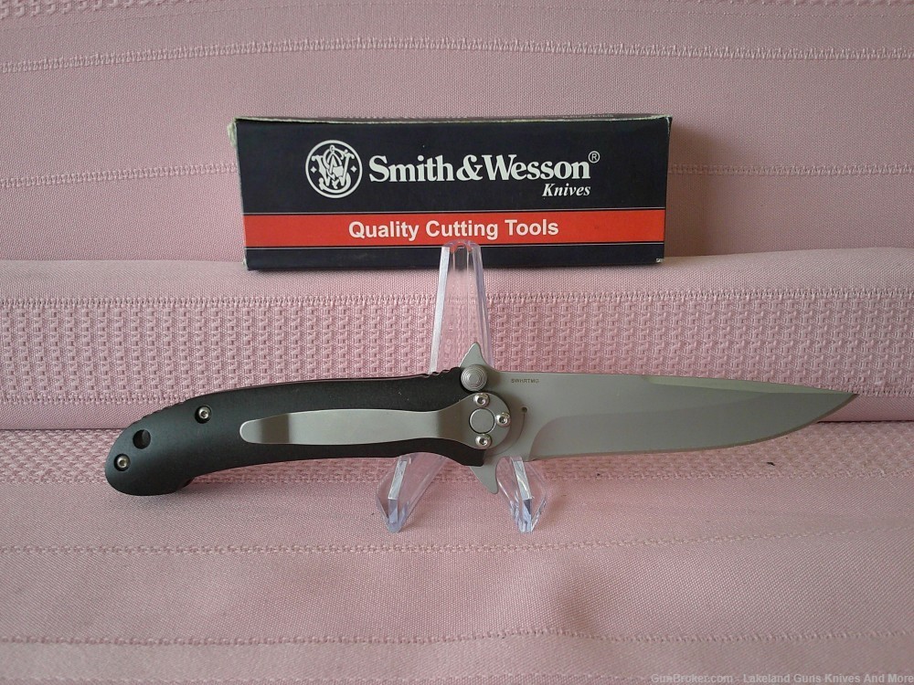 NIB Rare & Discontinued Smith & Wesson HRT Magnesium Rescue Folding Knife!-img-1