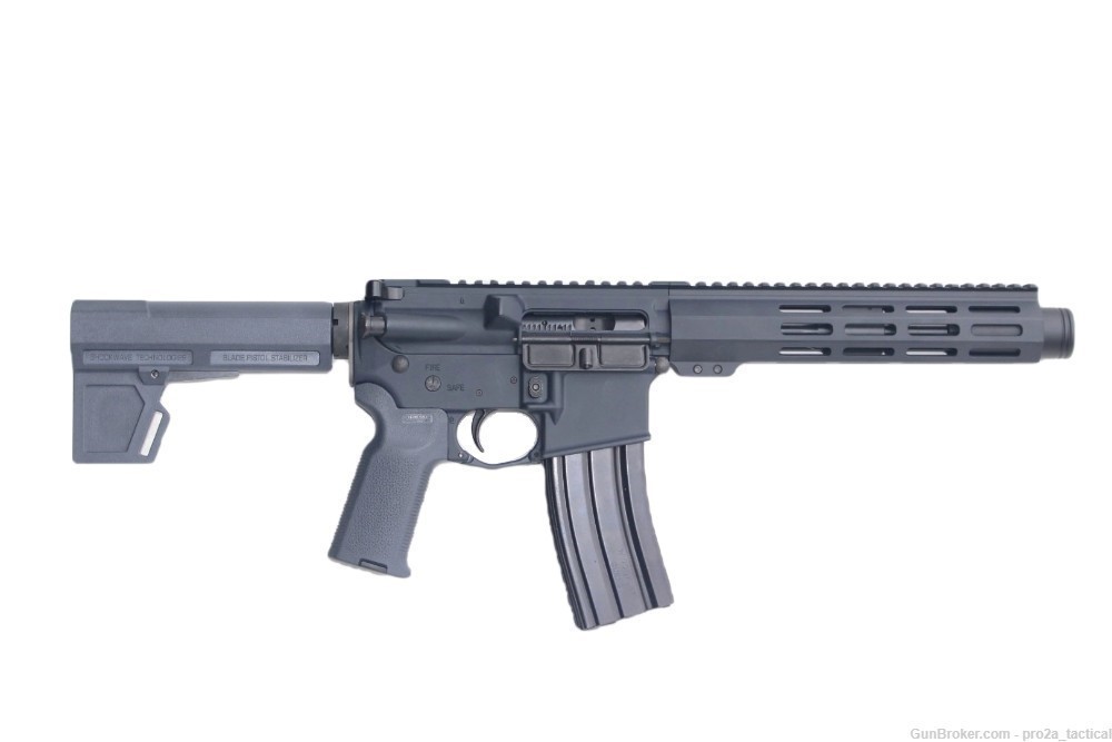 PRO2A TACTICAL PATRIOT 7.5 inch AR-15 5.56 NATO M-LOK PISTOL W/CAN GRAY-img-0