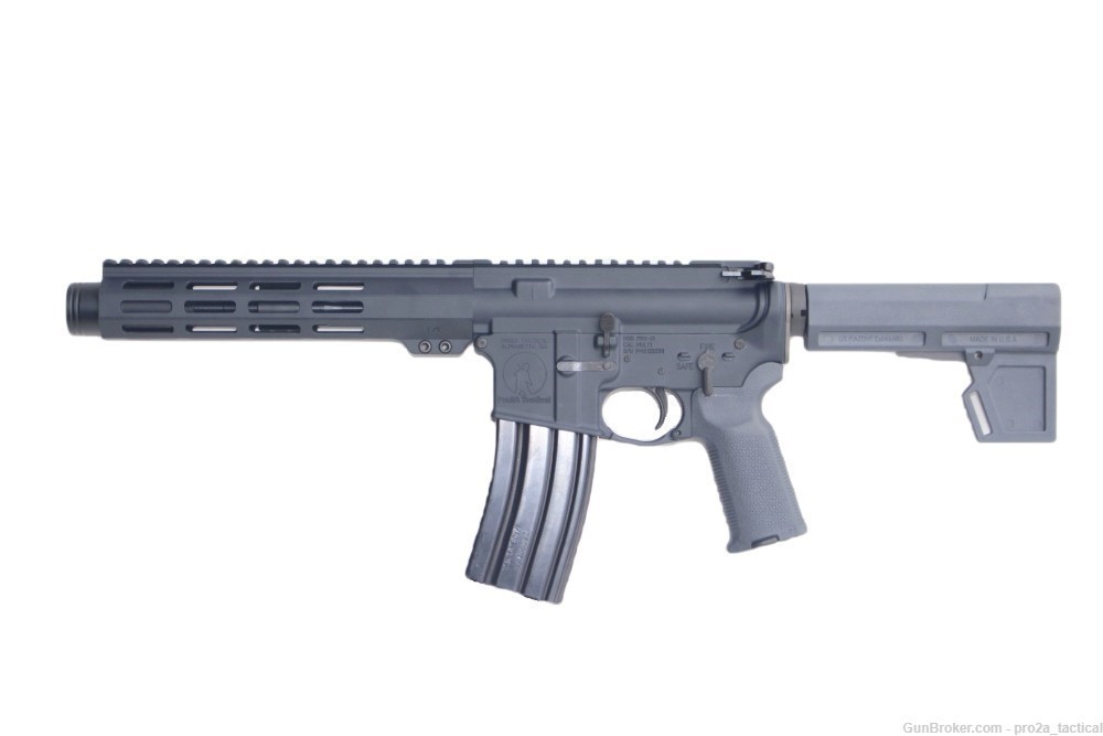 PRO2A TACTICAL PATRIOT 7.5 inch AR-15 5.56 NATO M-LOK PISTOL W/CAN GRAY-img-1
