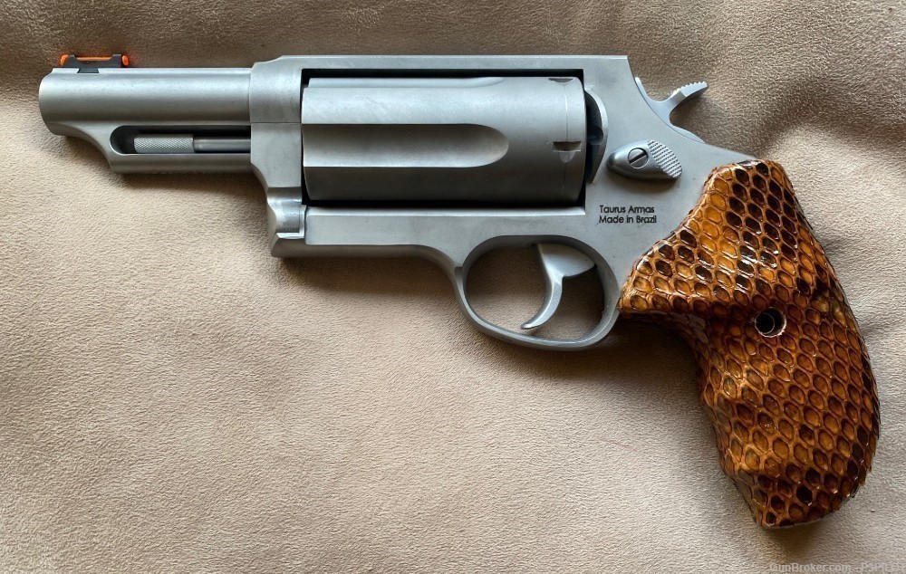 Genuine Python Skin Grips for Taurus Public Defender Revolver-img-1