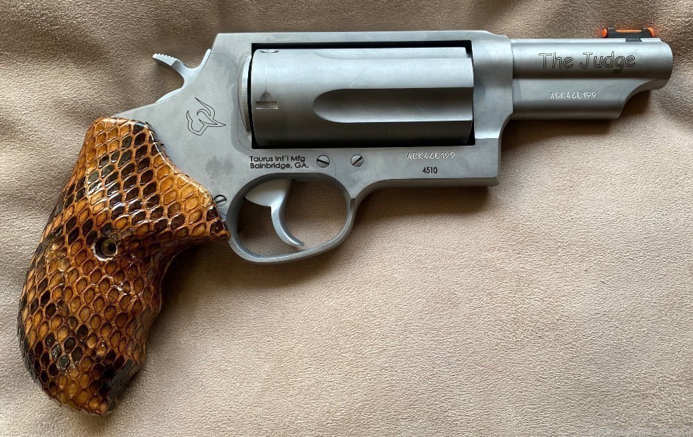 Genuine Python Skin Grips for Taurus Public Defender Revolver-img-0