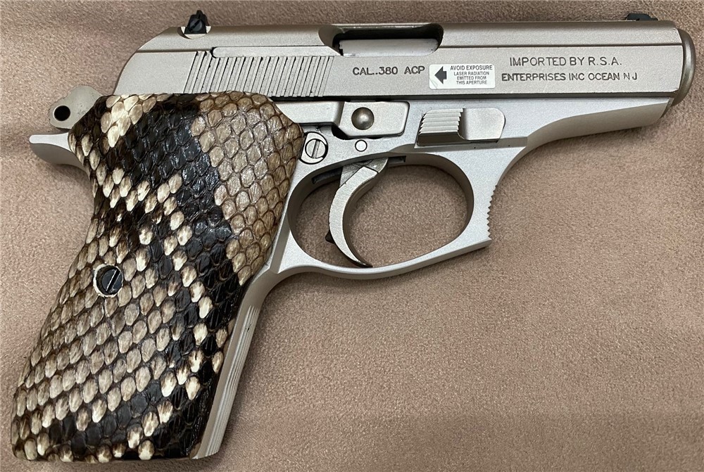 Genuine Python skin grips for Bersa Thunder .380 Pistol GRIPS ONLY-img-1