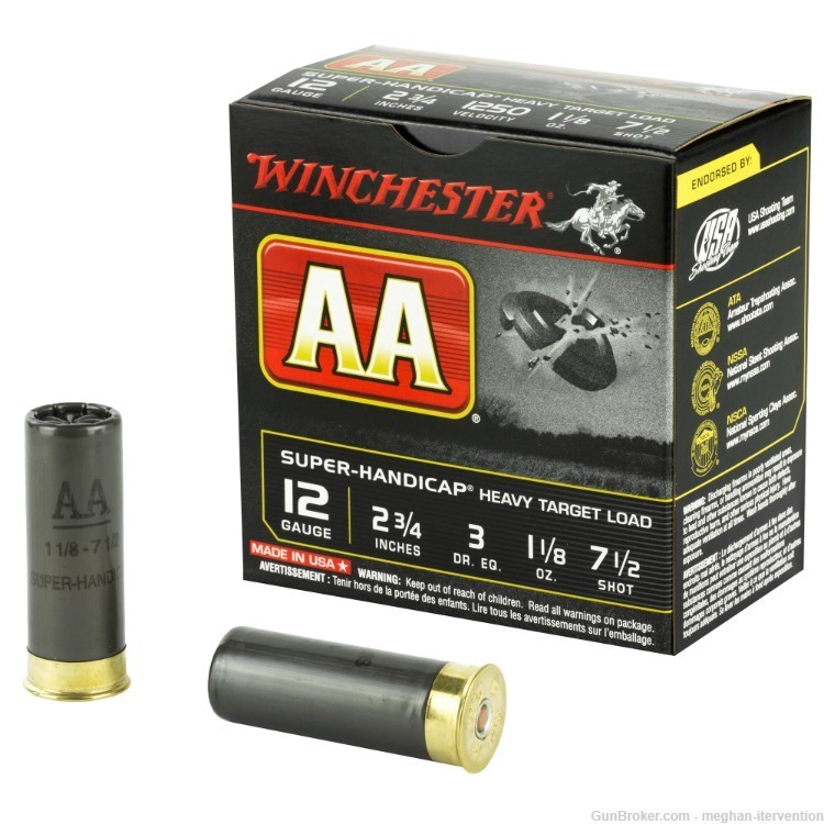 Winchester AA Super Handicap 12 Gauge 2.75? 1250fps 1 1/8 oz #7.5 - 25-img-0