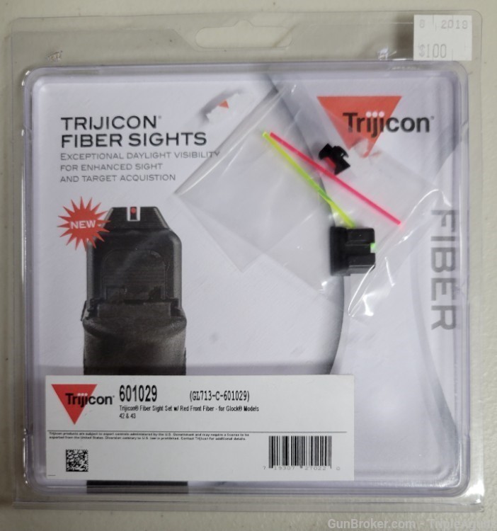 Trijicon Fiber Sights Glock 42 43 43x 48 601029 -img-0
