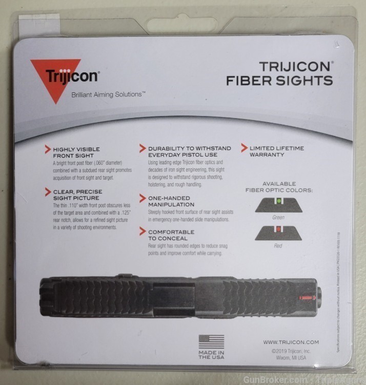 Trijicon Fiber Sights Glock 42 43 43x 48 601029 -img-1