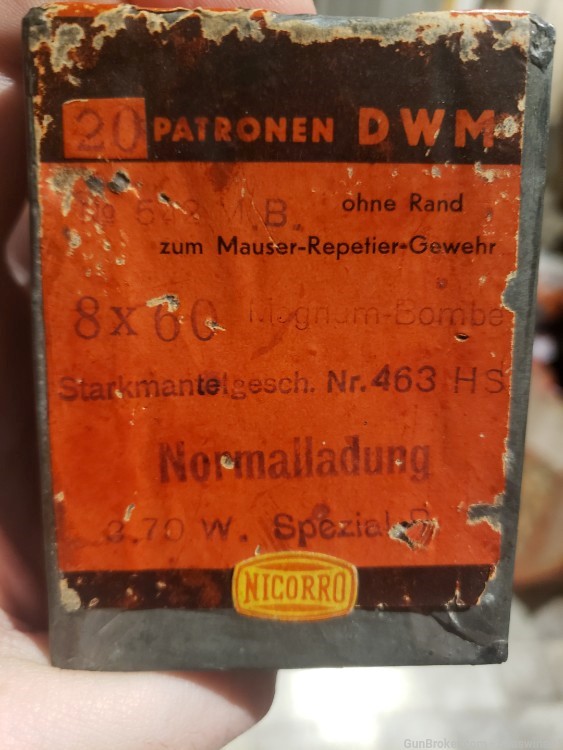 One of a kind mini spam can 8x60 magnum bombe ammo ammunition DWM NICCORO-img-0