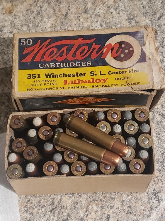 .351 sl Winchester win self loading ammo ammunition western full box 1907sl-img-0