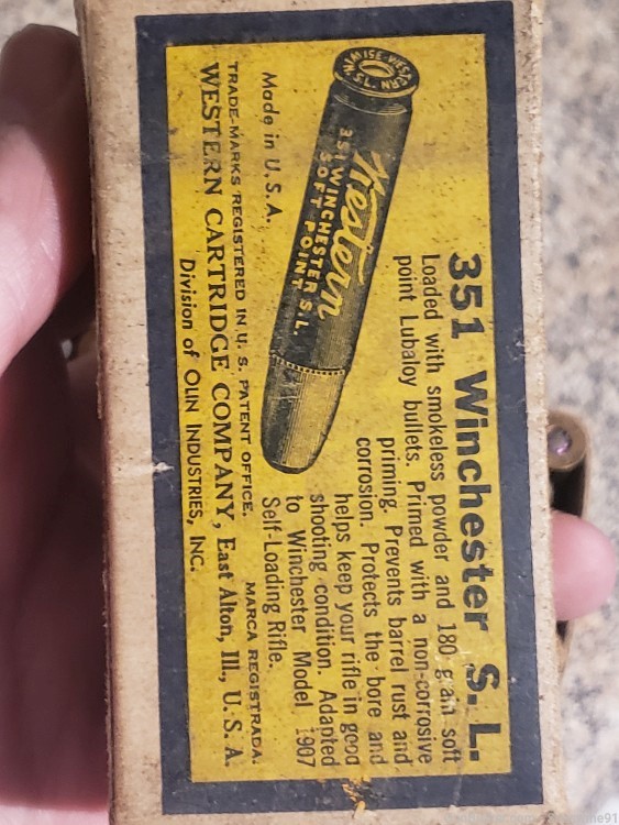 .351 sl Winchester win self loading ammo ammunition western full box 1907sl-img-9