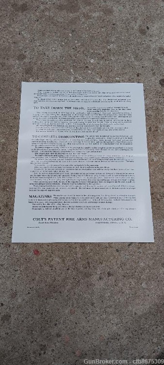 Colt Ace Owners Manual Reproduction-img-1