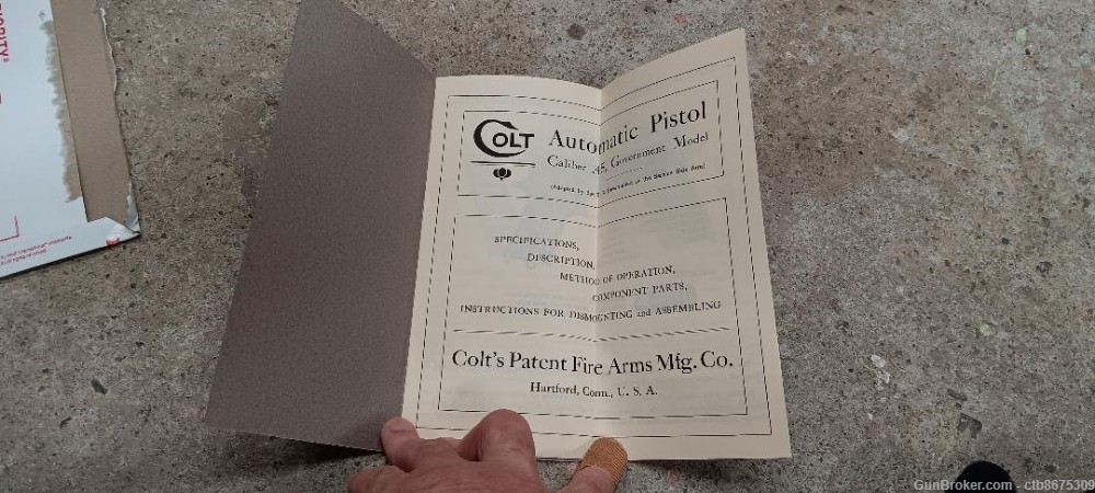 Colt Automatic Pistol 1911 Reproduction Instructions-img-1