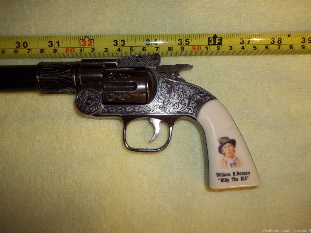 William H. Bonney  "Billy the Kid"  36" Fancy Scrolled Engraved Gun Cane-img-3