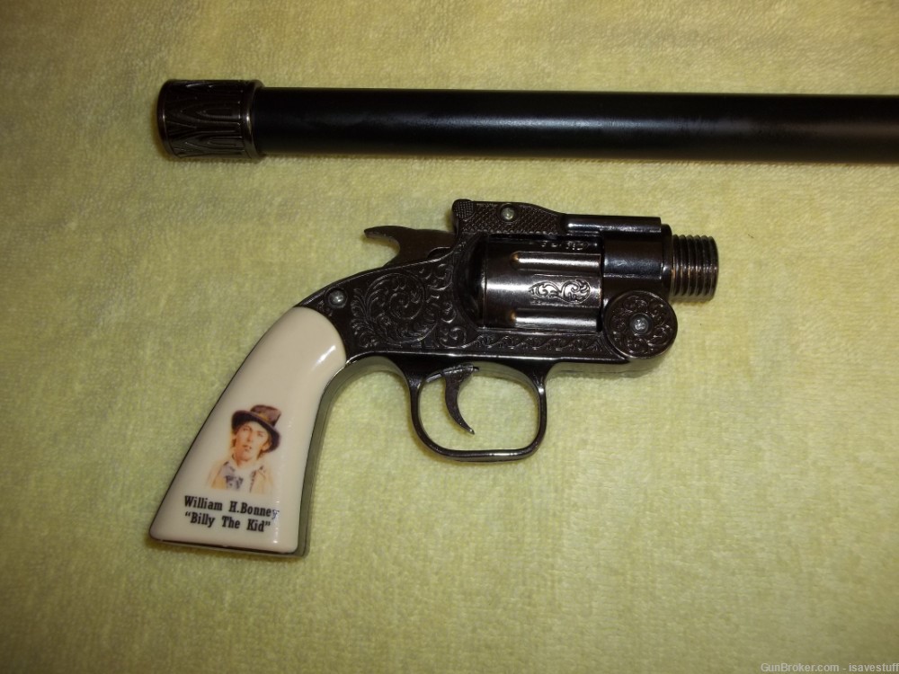 William H. Bonney  "Billy the Kid"  36" Fancy Scrolled Engraved Gun Cane-img-5