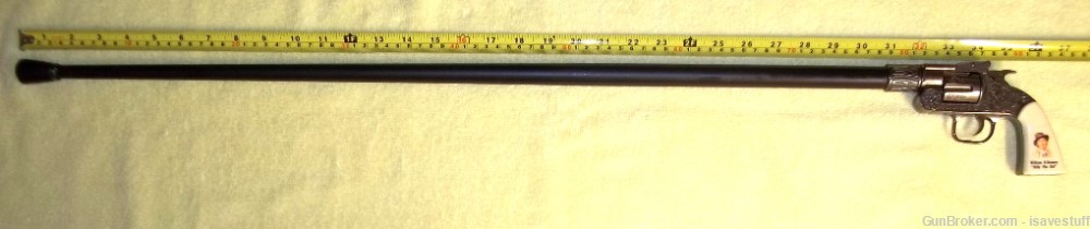 William H. Bonney  "Billy the Kid"  36" Fancy Scrolled Engraved Gun Cane-img-1
