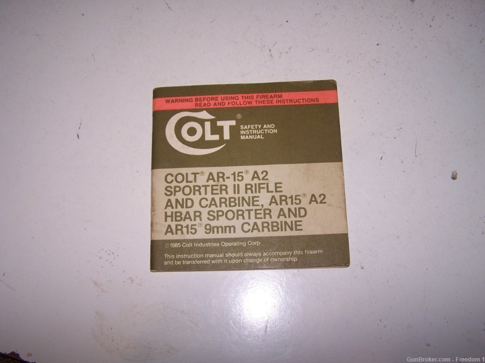 Colt AR-15 A2 Sporter II Rifle & Carbine & AR15 9mm Carbine Manual-img-0
