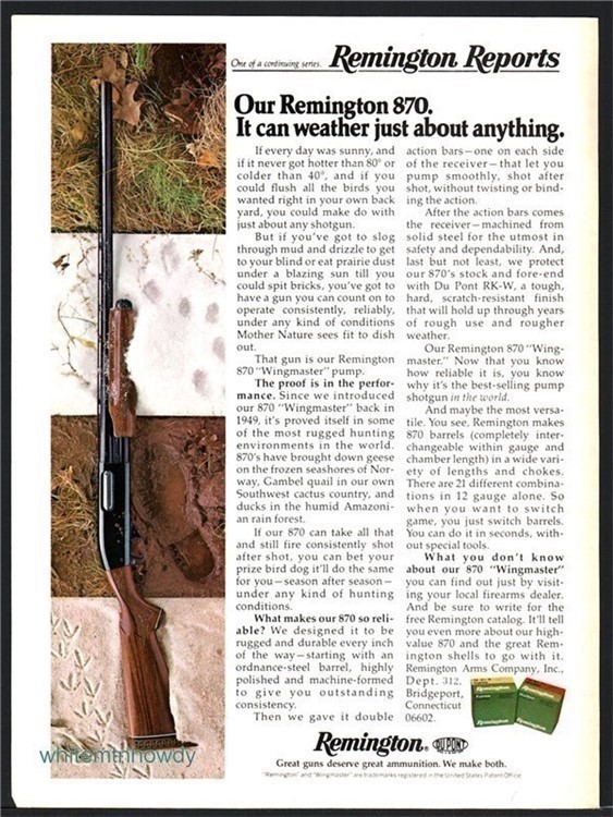 1975 REMINGTON 870 Wingmaster Shotgun PRINT AD-img-0