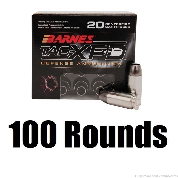Barnes Bullets TAC-XPD .40 S&W 140 Grain HP 100 Rounds - 21554-img-1