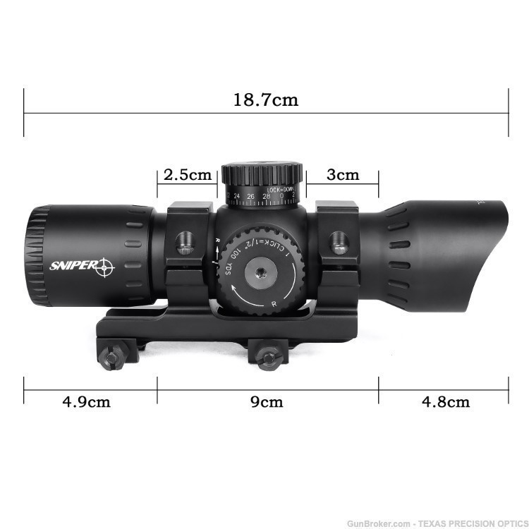 Sniper Compact Red Dot Sight Scope Style 35mm Tube Picatinny Mount + Cap-img-4