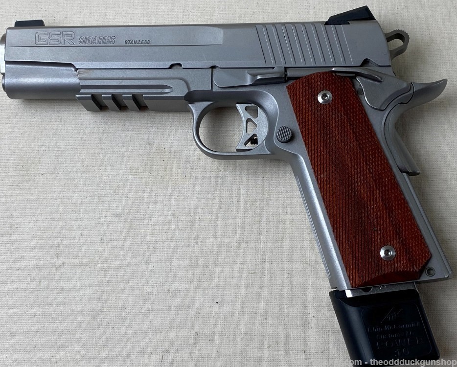 Sig Arms 1911 GSR 45 acp Stainless W/Rail 5"-img-0