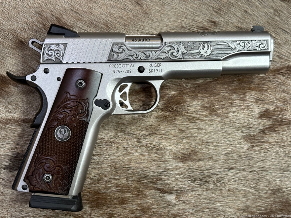 NEW RUGER SR1911 45 ACP LIMITED EDITION 75TH ANNIVERSARY ENGRAVED STAINLESS-img-1