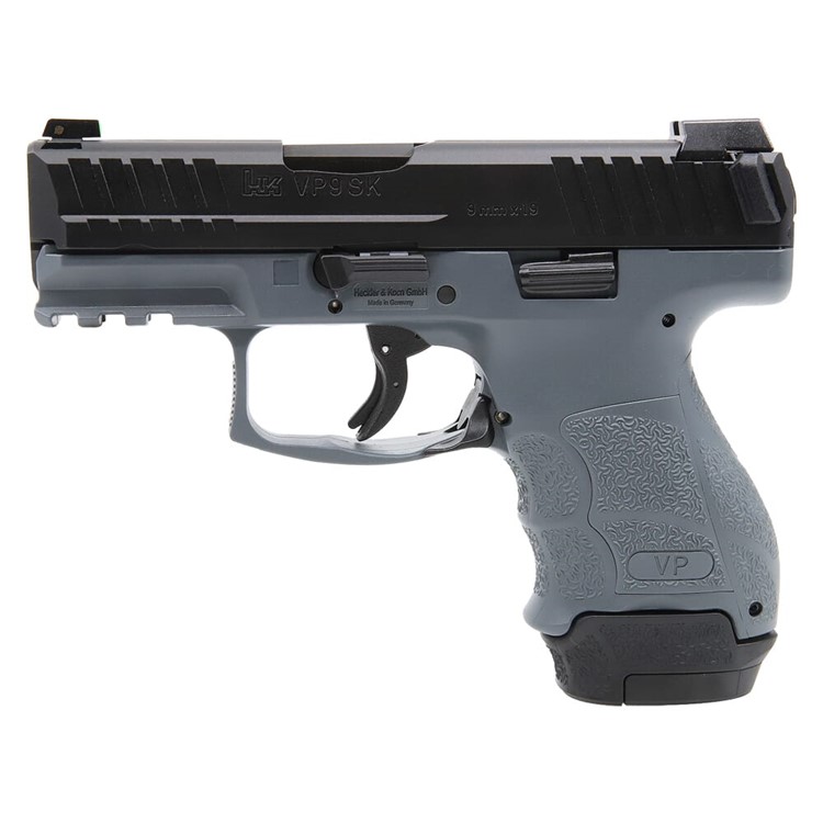 HK VP9SK 9mm 3.39" Bbl Grey Subcompact Pistol w/(1) 15rd Mag & (1) 12rd Mag-img-0