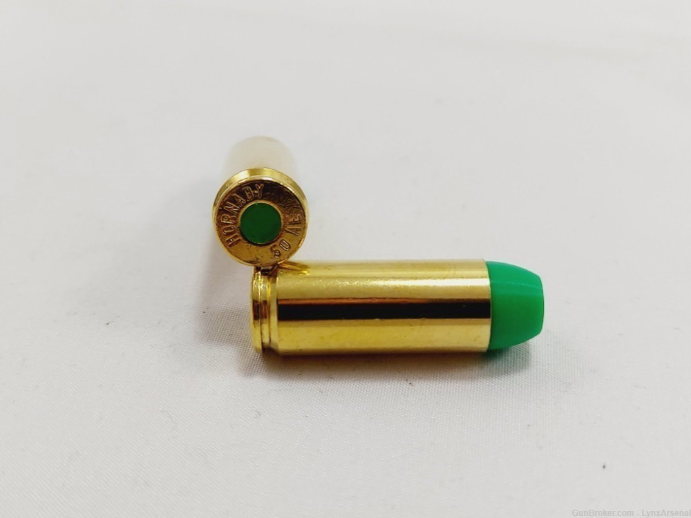 50 AE Brass Snap caps / Dummy Training Rounds - Set of 5 - Green-img-1