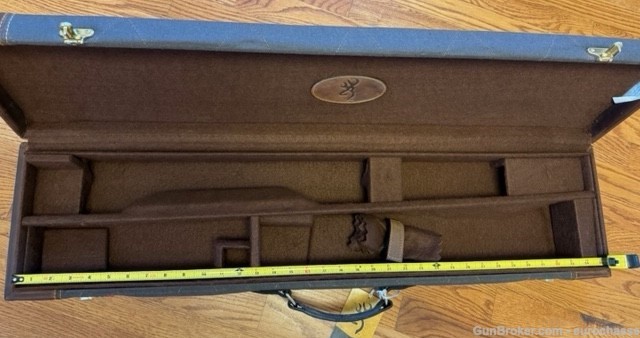 BROWNING GUN CASE,  LEATHER AND WATERPROOF CANVAS, FITS 34", BRAND NEW-img-0
