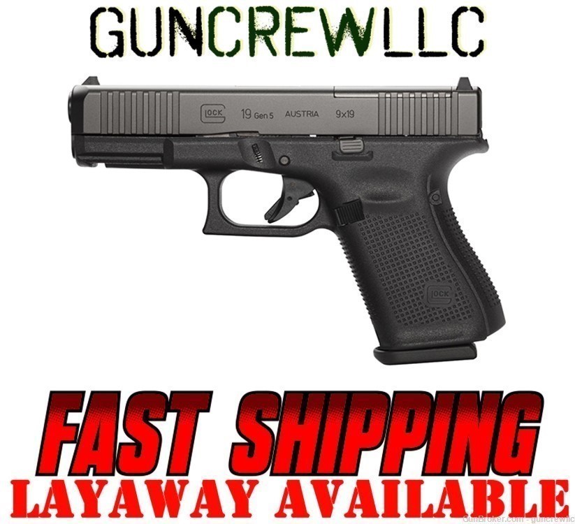 Glock 19 G19 Gen5 MOS OR 9mm M.O.S PA195S203MOS 4.02" Layaway-img-0