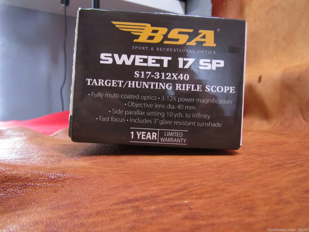 BSA Sweet 17 SP 3-12x40mm Rifle Scope New in Box S17-312x40-img-5
