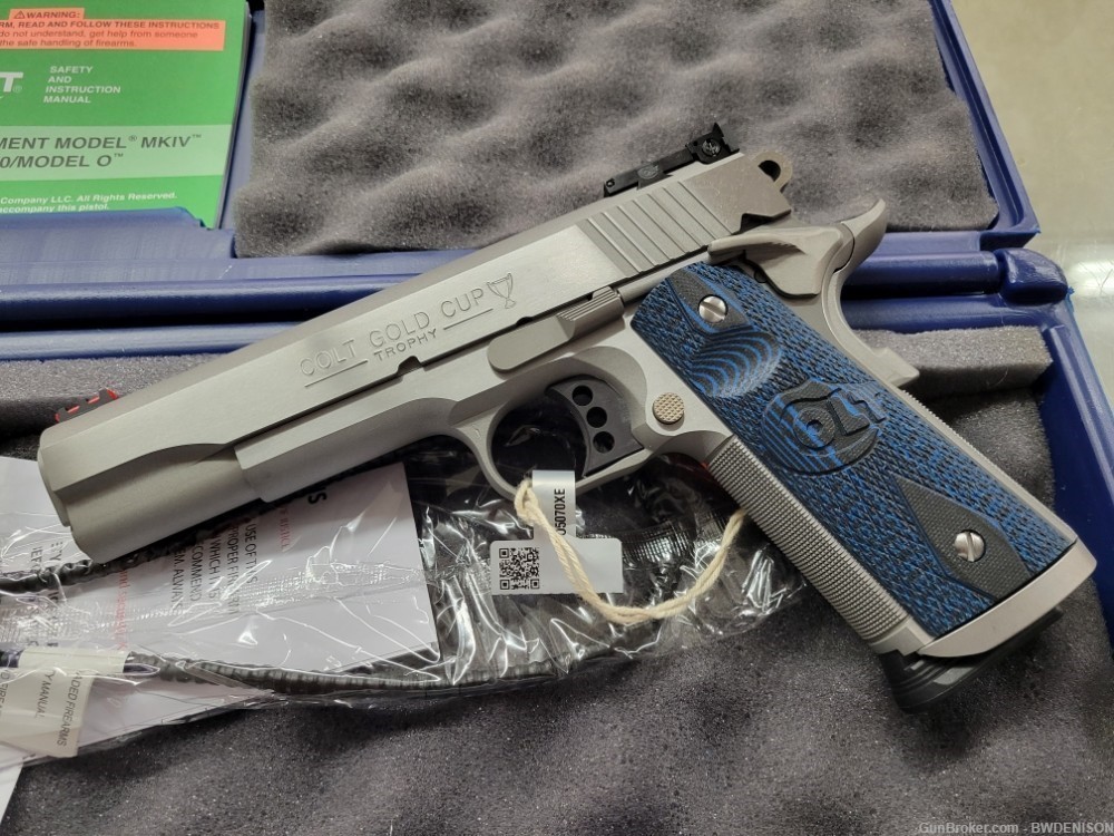 Colt Gold Cup Trophy O5070XE 45 ACP Stainless 1911 5" 8+1-img-1