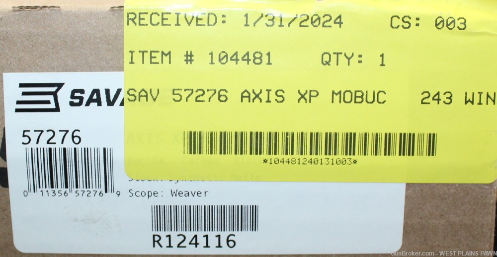 NIB SAVAGE AXIS XP BOLT ACTION RIFLE, 243 WIN, 22.25" BRL, 4 RND, 57276-img-3