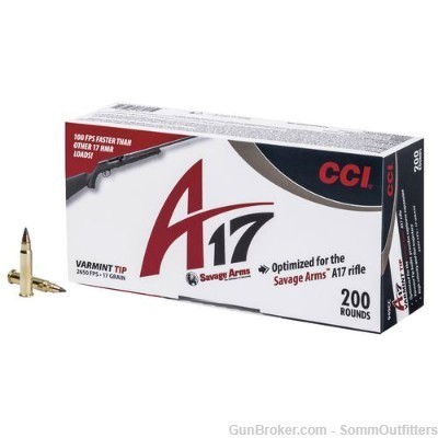 CCI A17 .17 HMR 17 Gr Varmint Tip - 200 Rounds-img-0