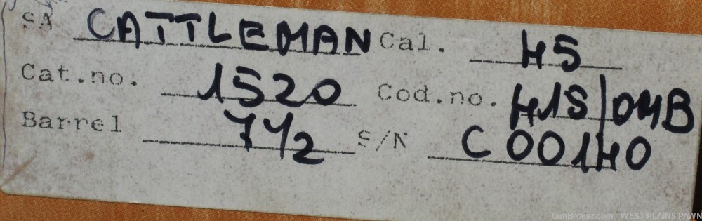 NOS CIMARRON 1873 CATTLEMAN REVOLVING PISTOL, 45 LC, 7"BRL, 6 RND-img-2
