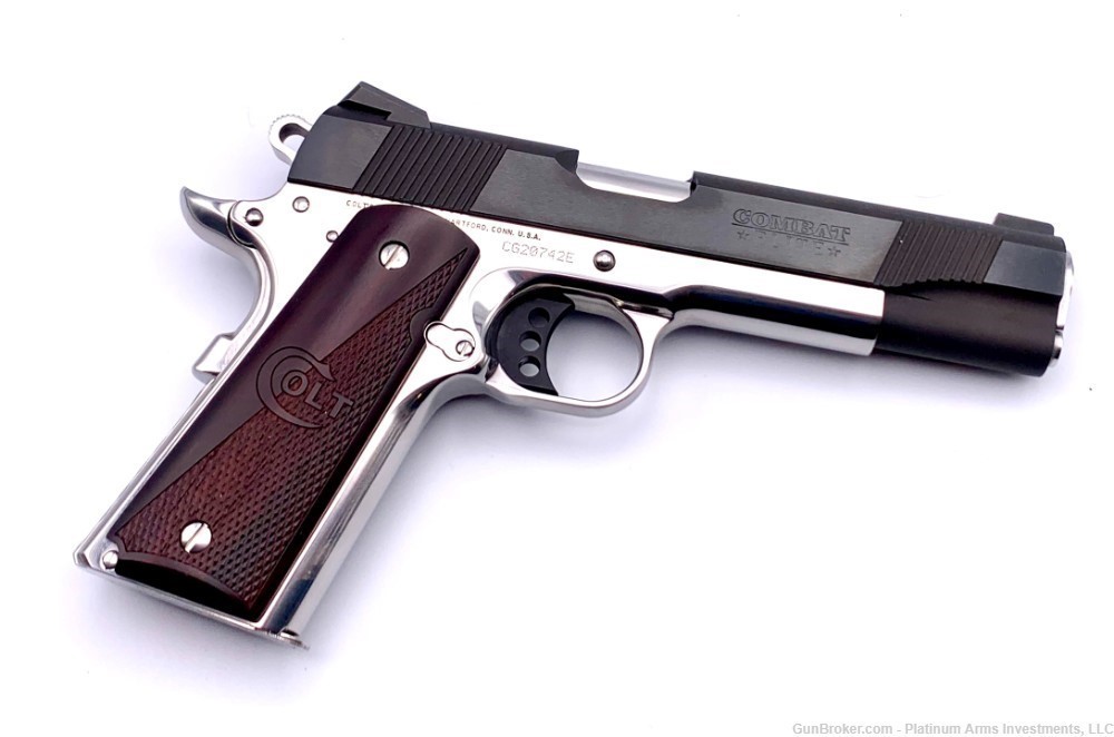 COLT CUSTOM ELITE COMBAT TWO TONE 1911 BRIGHT POLISHED AND BLUED BSTS 45ACP-img-1