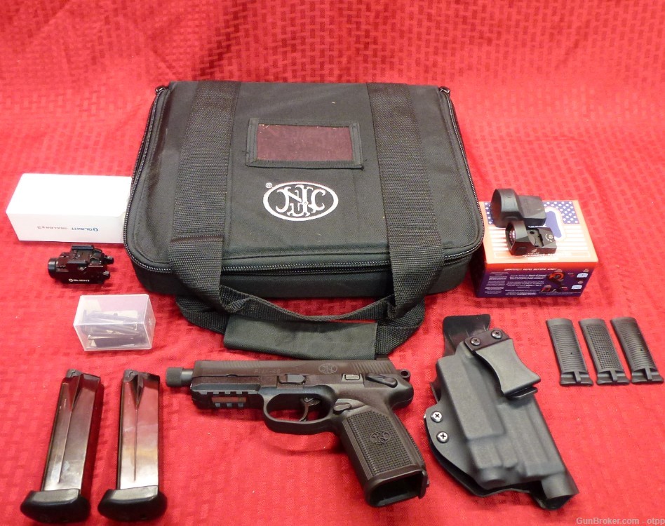 FN FNH FNX-45 TACTICAL .45 ACP Semi Auto Pistol, Red Dot, Light, Case -img-0