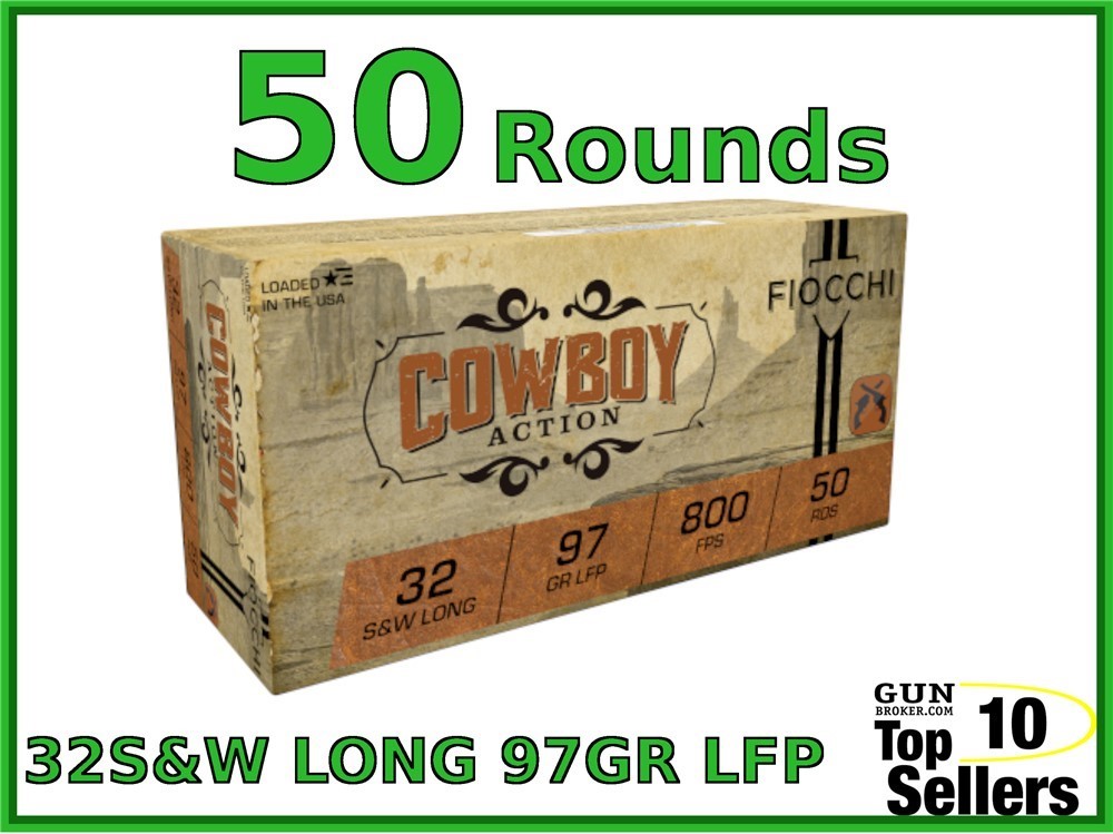 Fiocchi 32 S&W Long 97 Grain LRN Cowboy Action 50rds 32SWLL-img-0