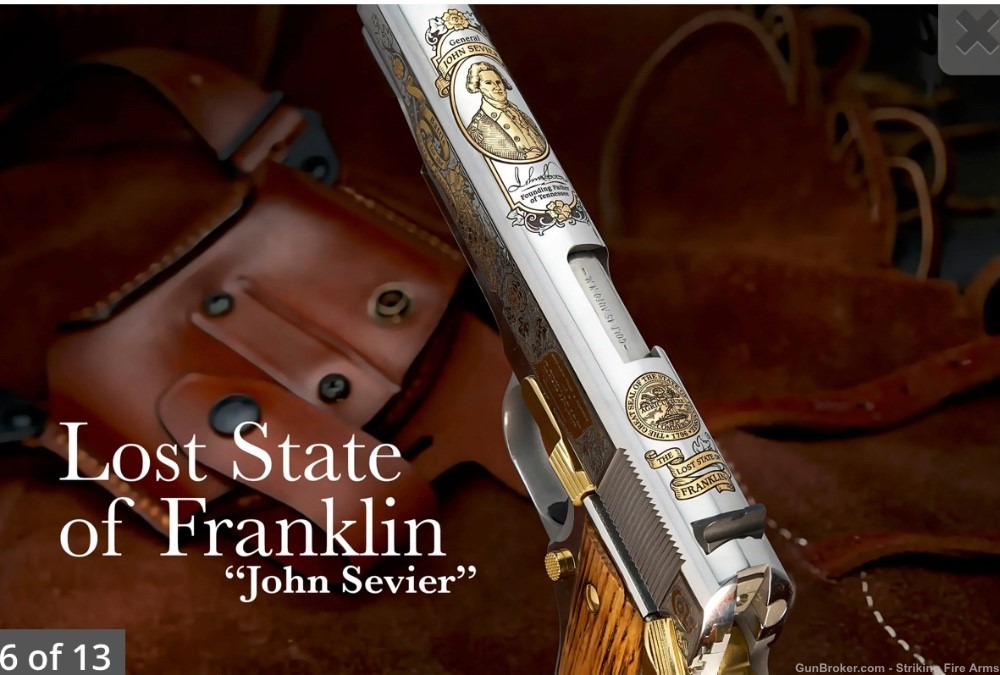 Colt 1911 .45 ACP Engraved  John Sevier - Lost State of Franklin SK Customs-img-4