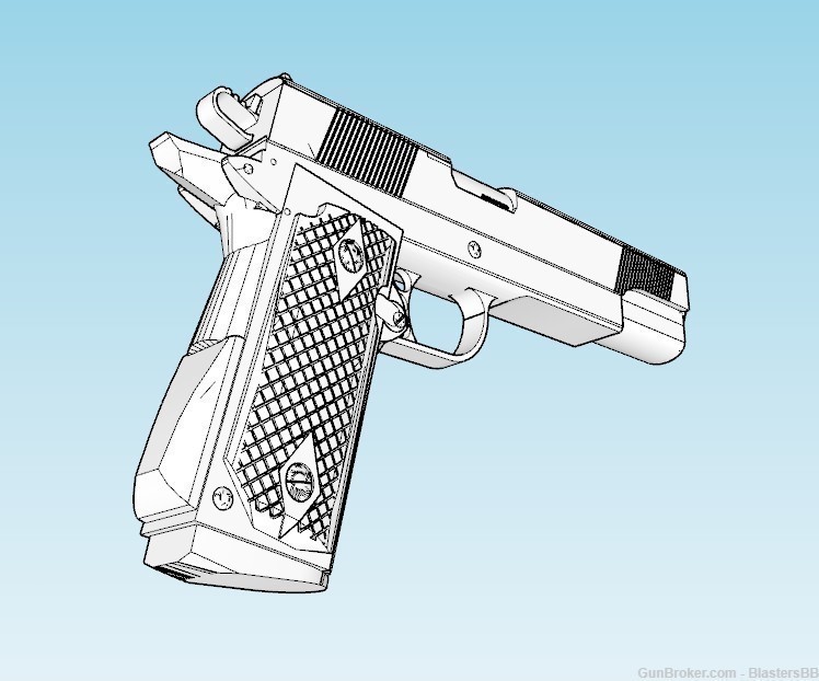 SW 1911 Pistol with Removable Silencer Replica - Assassin Hitman Movie Prop-img-1