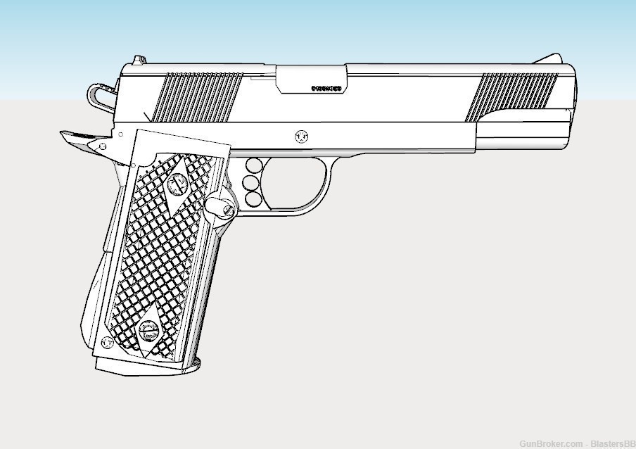 SW 1911 Pistol with Removable Silencer Replica - Assassin Hitman Movie Prop-img-2