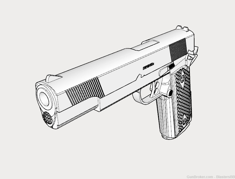 SW 1911 Pistol with Removable Silencer Replica - Assassin Hitman Movie Prop-img-3