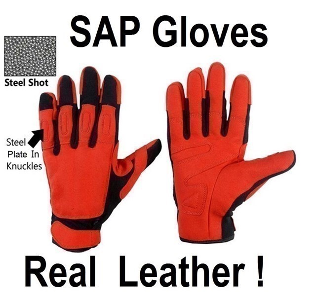 XXL Sap Gloves - Red Leather and Black Neoprene-img-0