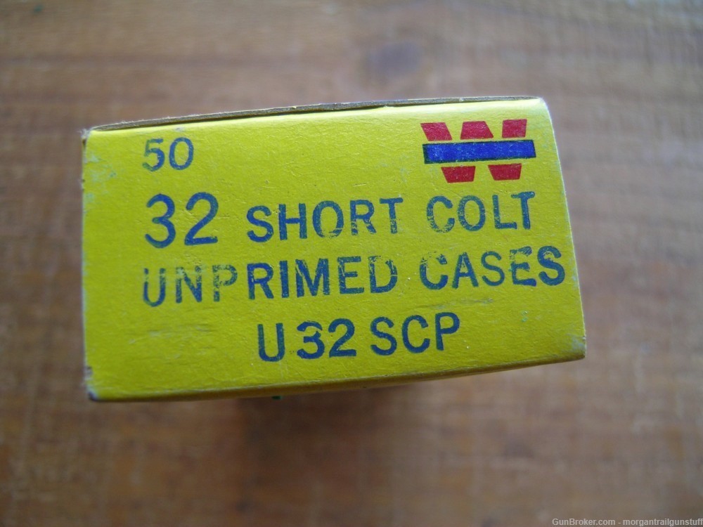 Vintage Winchester 32 Short Colt New Unprimed Brass, Box of 50 -img-3