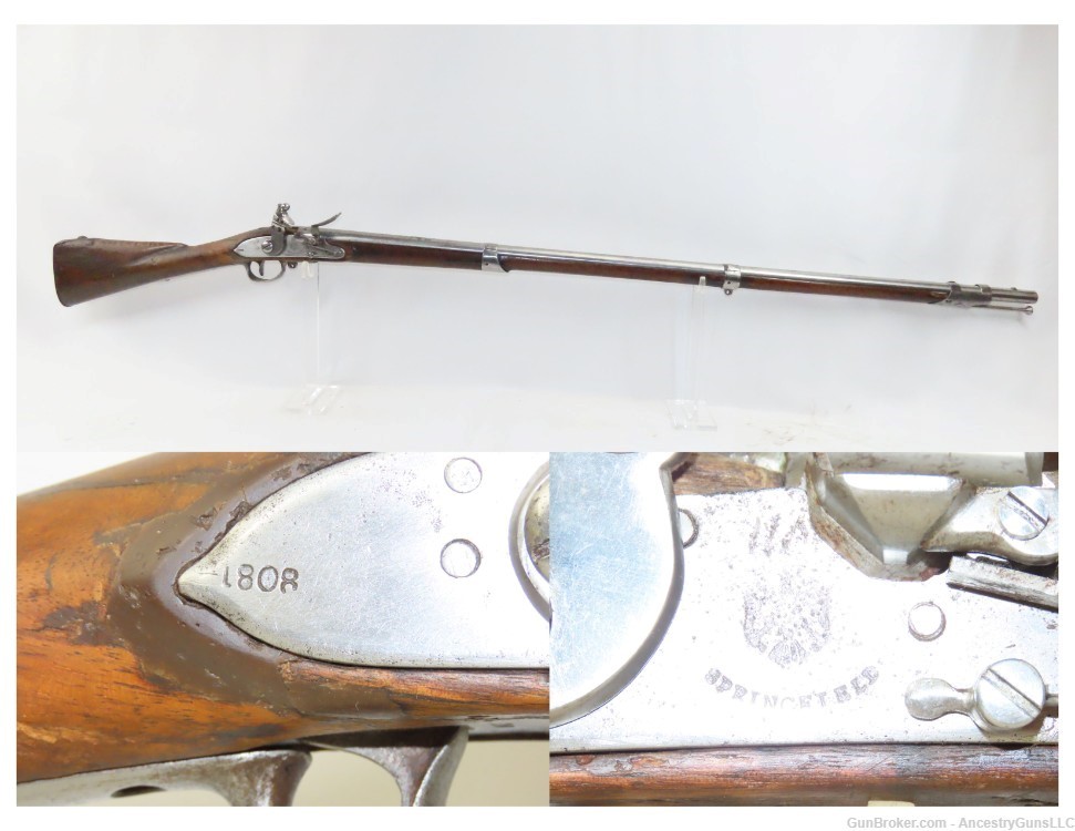 Antique U.S. SPRINGFIELD ARMORY Model 1795 FLINTLOCK WAR of 1812 Era Musket-img-0