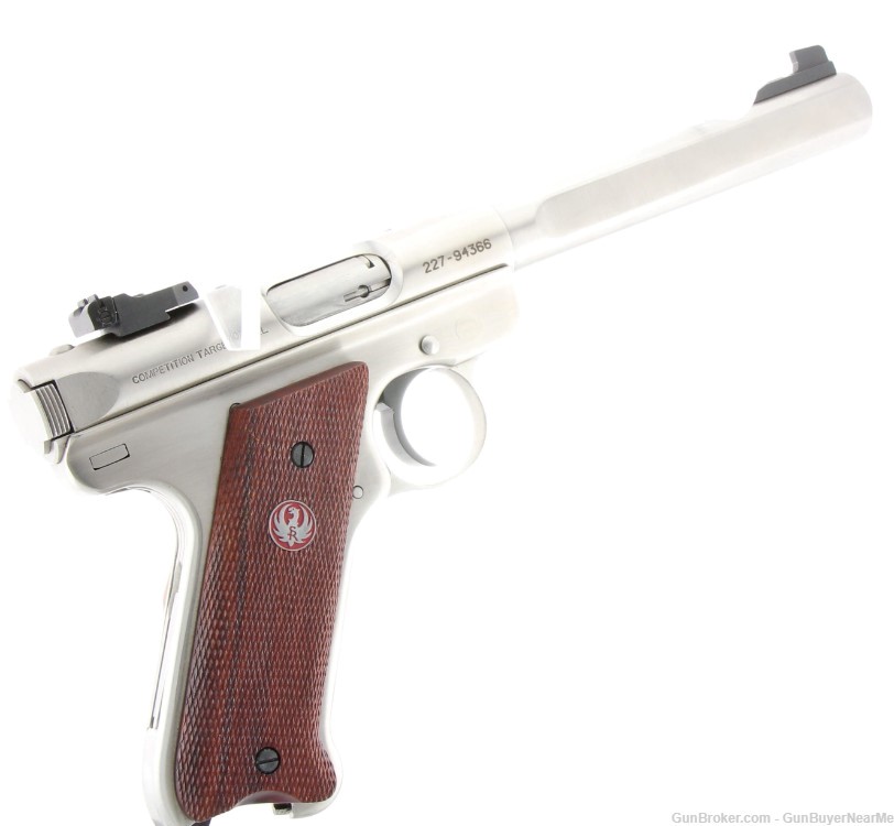 Ruger Mark III Checkered Brown Laminate with Thumbrest Grip 22 LR 10112-img-1