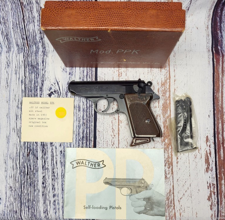 Walther 1965 PPK 22LR Pistol All Steel Orig Box 2 Magazines -img-1